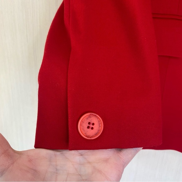 Vintage Pendleton Women's Classic Red Blazer Pure Virgin Wool Notch Collar Sz 14 - Picture 4 of 10